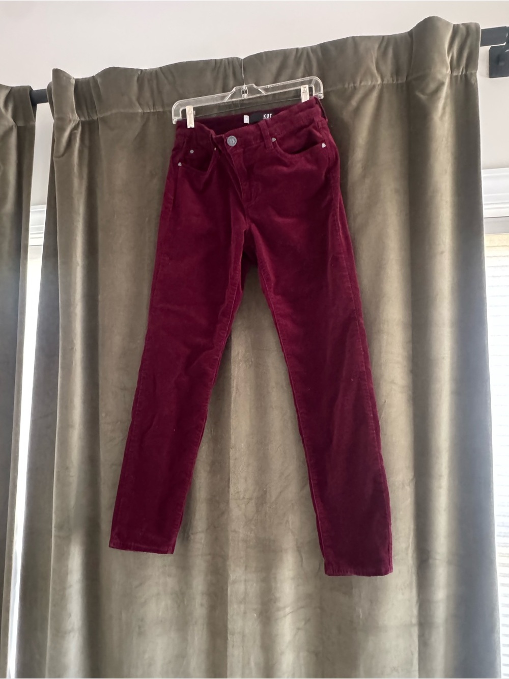 KUT from the Kloth “Diana” Burgundy Corduroy Jeans - Picture 2 of 6